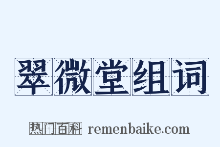 翠微堂组词是什么意思的图片